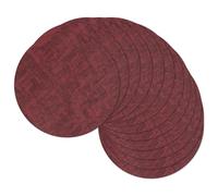 13" Round Placemats Set of 12, Reversible Faux Leather Heat Resistant Table Mats, 100% Waterproof Oilproof Wipeable Table Protective Placemats for Vinyl, Washable for Indoor (12, Burgundy)