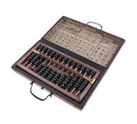 13 Rows Vintage Chinese Wooden Bead Arithmetic Abacus with Box Calculator