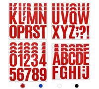 13 Sheets Alphabet Stickers Large 4 Inch Sticky Waterproof Address Sign Vinyl Letter Number Stickers Labels for DIY Crafts Mailbox Notebook Truck Outside Signs (Red)