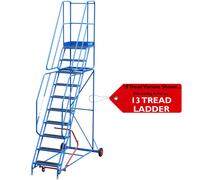 13 Tread Mobile Warehouse Stairs Anti Slip Steps 4.25m Portable Safety Ladder