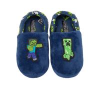 (13 UK Child, Blue/Green) Minecraft Childrens/Kids Zombie Vs Creeper Slippers