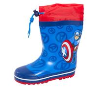 (13 UK Child) Boys Captain America Tie Top Wellington Boots Marvel Wellies Wellingtons Wellys