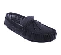 (13 UK, Navy Blue) Mokkers Mens Bruce Real Suede Moccasin Slippers