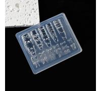 13 Unique 3D Nails Art Forms Clear Silicone with Intricate Jades Carvings for Stylists Nails Art Molds