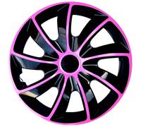 NRM Quad Bicolor Wheel Covers Hubcaps 13" Set 4PCS Car ABS Pink Universal 13 in Weather Resistant