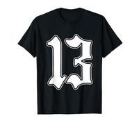 #13 White Number 13 Latino Sports Fan Team Cholo Easy Value Graphic T-Shirt