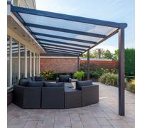 13 x 13 4.0m x 4.0m Deponti Bosco Veranda Black - Ultra Clear Polycarbonate Roof