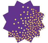 13 x 13 In Purple Cocktail Napkins,Purple and Gold Beverage Napkins,100 PCS Disposable Paper Napkins for Bar,Weddings,Birthday Party Supplies