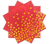 13 x 13 Inches Red Party Napkins,100PCS Red and Gold Cocktail Beverage Napkin for Birthday Wedding Graduation 2025