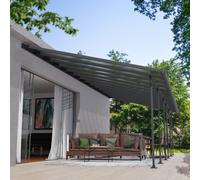 13 x 28 Palram Canopia Feria Grey Clear Patio Cover