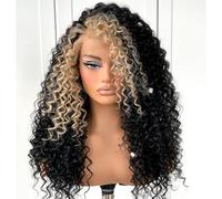 13 x 6 inch Curly Skunk Stripe Wig Glueless Wig for Wearing Synthetic Hair Wig with Pre Cut Hairline