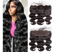 13 x 6 inch Human Hair Lace Front Body Wave Transparent Closure Front 33 x 15 cm Ear to Ear with Baby Hair Front Closure