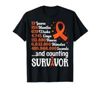 13 Years 156 Months Days Survivor Leukemia Cancer Awareness T-Shirt