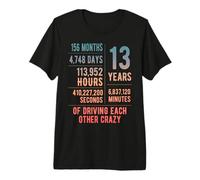 13 Years Married Funny 13th Wedding Anniversary Premium T-Shirt