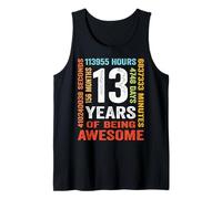 13 Years Old 13th Birthday Gift Vintage 156 Months Boy Girl Tank Top
