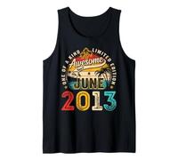 13 Years Old Awesome Since June 2013 13th Birthday Boys Teen Tank Top
