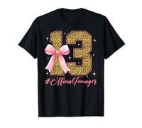 13 Years Old Official Teenager Bow Leopard 13th Birthday T-Shirt