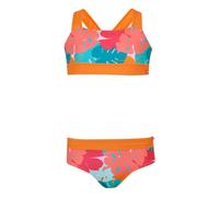 Regatta Girls Dakaria III Tropical Leaves Bikini Set - Orange/Blue/Pink - Orange/Blue/Pink - 13 Years