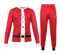 (13 Years, Red) Unisex Christmas Elf Pyjamas Festive Xmas Costume