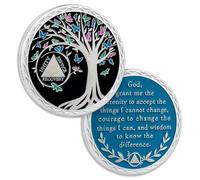 13 Years Sobriety Coin Butterfly Tree of Life AA Chips and Medallions Sobriety Recovery Chip Sober Token Sobriety Gifts for Men Women Celebrating Alcoholics Anonymous Recovery