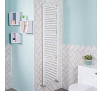 130-0046 Bergen 1800x500mm Straight White Heated Towel Rail - 39 Bars, 2777 BTU, 450mm Pipe Centres, BS EN 442