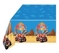 130*220cm Monster Truck TableCloth Party for Boys Birthday Parties,Rectangular Monster Truck Table Cover Plastic Tablecloths for Boys Kids Birthday Monster Truck Theme Party Supplies Decorations