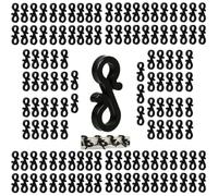 130 Black Gutter Hooks - Mini S-Shaped Clips for Christmas, Fairy & Icicle Lights - Weatherproof Fascia Hooks for Roof, Gutters & Outdoor Holiday Decorations - Easy Install & Reusable Light Hangers