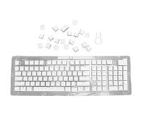 130 Keys ABS Keyboard Keycaps, OEM Height Mechanical Keyboard Keycap Set, Two Color Injection Molded Ergonomic DIY Custom Keycaps for 61 to 108 Key Keyboards (White)