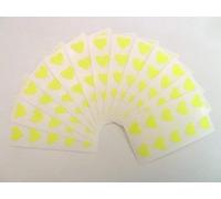 130 Labels, 13x12mm Hearts, Fluo Yellow, Colour Code Stickers, Self-Adhesive Sticky Coloured Hearts