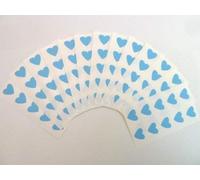 130 Labels, 13x12mm Hearts, Light Blue, Colour Code Stickers, Self-Adhesive Sticky Coloured Hearts