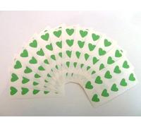 130 Labels, 13x12mm Hearts, Light Green, Colour Code Stickers, Self-Adhesive Sticky Coloured Hearts