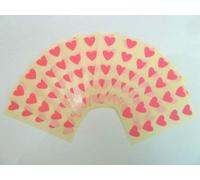130 Labels, 13x12mm Hearts, Magenta Bright Pink, Colour Code Stickers, Self-Adhesive Sticky Coloured Hearts