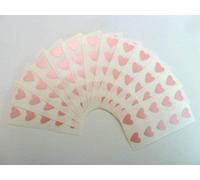 130 Labels, 13x12mm Hearts, Pink, Colour Code Stickers, Self-Adhesive Sticky Coloured Hearts