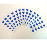 130 Labels, 13x12mm Hearts, Royal Blue, Colour Code Stickers, Self-Adhesive Sticky Coloured Hearts