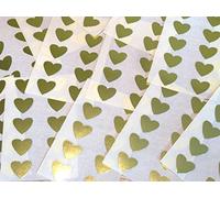 130 Labels, 13x12mm Hearts, Shiny Gold, Colour Code Stickers, Self-Adhesive Sticky Coloured Hearts