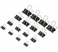 130 Pack Black Binder Clips Assorted Sizes, Large Medium Small Mini 4 Sizes Mix, Paper Clamps Metal Paper Clips Set for Office School Home Business Supplies