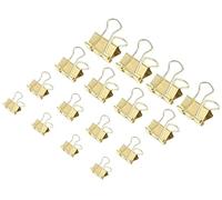 130 Pack Gold Binder Clips Assorted Sizes, Large Medium Small Mini 4 Sizes Mix, Paper Clamps Metal Paper Clips Set for Office School Home Business Supplies
