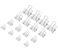 130 Pack White Binder Clips Assorted Sizes, Large Medium Small Mini 4 Sizes Mix, Paper Clamps Metal Paper Clips Set for Office School Home Business Supplies