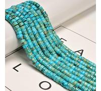 130 Pcs 3x6mm Light Blue Sea Sediment Imperial Jasper Stone Bead Flat Heishi Disc Beads for Bracelets Jewelry Making Crafts