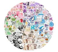 130 Pcs Book Stickers for Kindle,Bookish Stickers,Journal Sticker,Scrapbooking,Girlhood Sticker Book,Reading Decals,Cute Cartoon Fruit and Animal Designs,Aesthetic Scrap Accessories for Adults,Cup