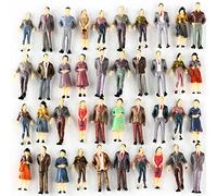 130 PCS Model Train People Passengers, Plastic 1:48 O Scale Painted Figures, Different Poses People Models for Miniature Scenes New