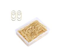 GroveEss 130 PCS Gold Mini Paper Clips,Cute Heart Shaped Paper Clips,Metal Bookmark Clips to Sorting and Organizing Papers for Office School Home Use