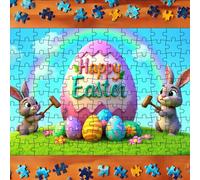 130 Piece Easter Puzzle Set Educational Bunny Puzzle Ideal for Family Gaming Nights Activity for Children 130PCS (Green, 21x30cm)