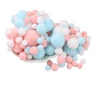 130 Pieces Assorted Sizes Pom Poms Light Blue and Pink Series Arts Crafts Pompoms Balls for Hobby Supplies and Creative Craft DIY Material