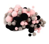 130 Pieces Assorted Sizes Pom Poms Pink and Grey Series Arts Crafts Pompoms Balls for Hobby Supplies and Creative Craft DIY Material