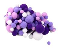 130 Pieces Assorted Sizes Pom Poms Purple Series Arts Crafts Pompoms Balls for Hobby Supplies and Creative Craft DIY Material