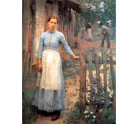 130 The Girl at The Gate 1889 Sir George Clausen Famous Art Print/Poster