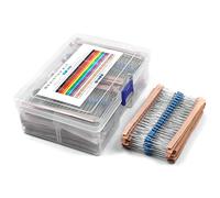 130 Values Resistor Kit 2600Pcs 1/4W, 1 Ohm-3M Ohm RoHS Compliant MelkTemn Resistor Assortment Kit Metal Film Fixed 1% Electrical Resistors Assortment Resistance Optional 100% New
