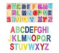 130 Wooden Alphabet Letters (5 Sets) - Capital Letters A-Z, 3 cm, for Crafts, Home Decoration, Spelling Learning, DIY Wedding Party (Colourful)