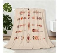 130 x 150 cm Blanket for Kids, Khaki Throw Blankets, Minimalism Geometry Symbols Arrows Print Flannel Fleece Blankets Plush Lightweight for Adults Boys Girls All Season Couch Sofa